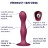Satisfyer Double Ball-R - vægtet dildo med sugekop - rød