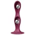 Satisfyer Double Ball-R - vægtet dildo med sugekop - rød