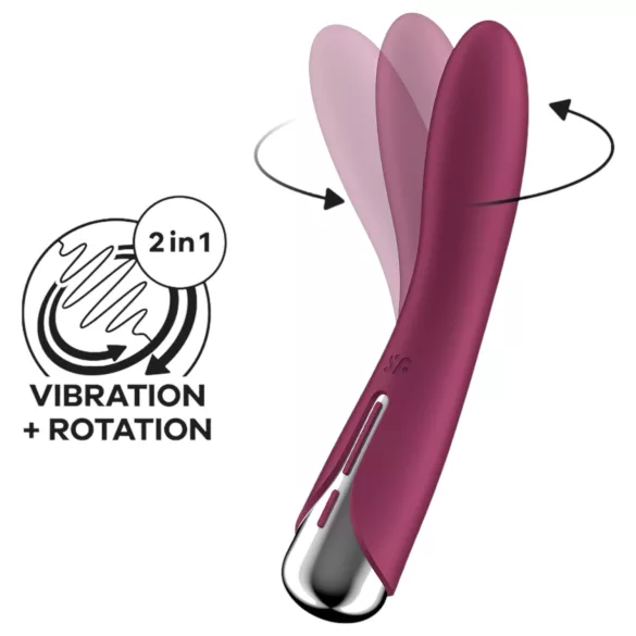 Satisfyer - G-punkt vibrator med roterende hoved - rød