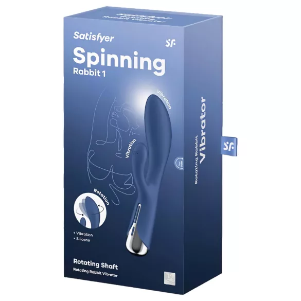Satisfyer Spinning Rabbit 1 - vibrator med roterende klitorisstimulator (blå)