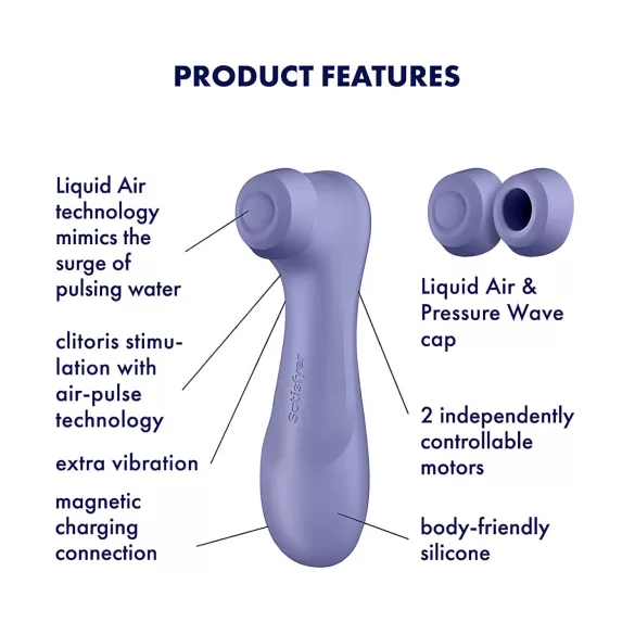 Satisfyer Pro 2 Gen3 - klitorisvibrator med trykbølger - genopladelig - lilla