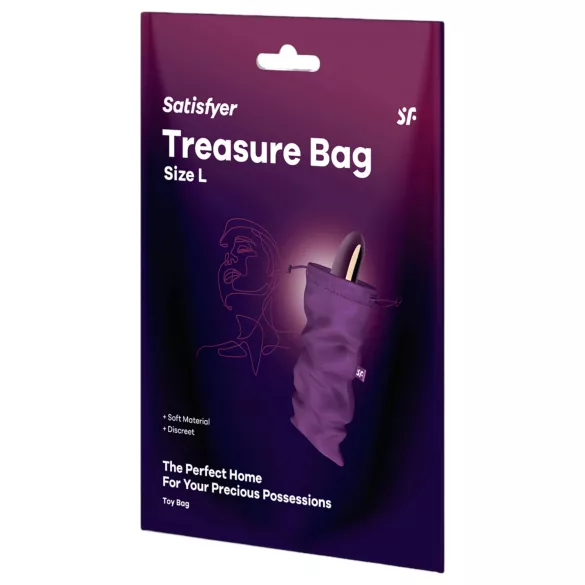 Satisfyer Treasure Bag L - diskret opbevaringstaske - medium (lilla)