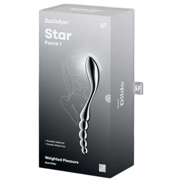 Satisfyer Star Force 1 - dildo med kugler - stål - sølv