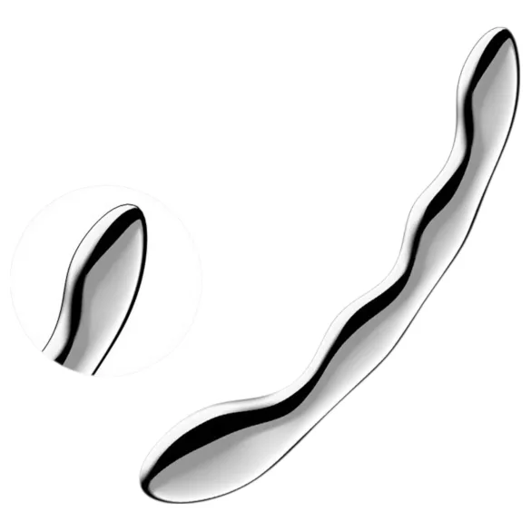 Satisfyer Cosmic Crest 2 - bølget ståldildo - sølv