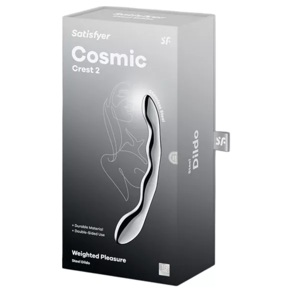 Satisfyer Cosmic Crest 2 - bølget ståldildo - sølv