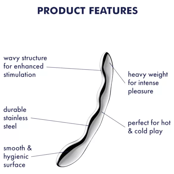 Satisfyer Cosmic Crest 2 - bølget ståldildo - sølv