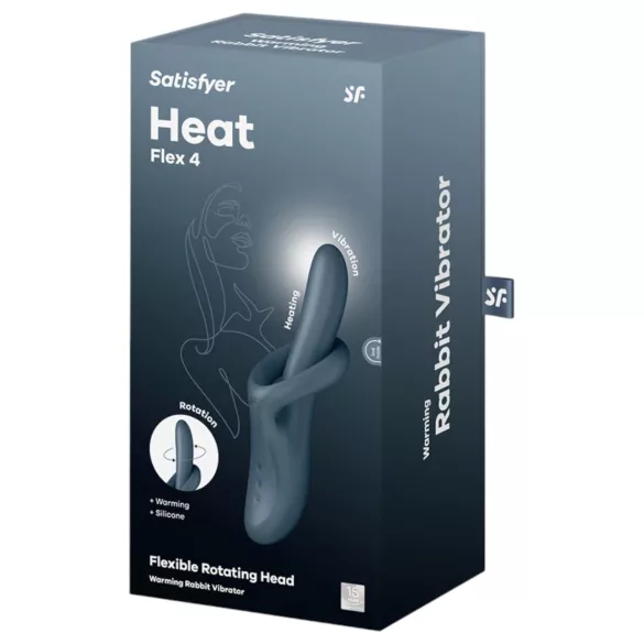 Satisfyer Heat Flex 4 - opvarmende vibrator med klitorisstimulator (grå)