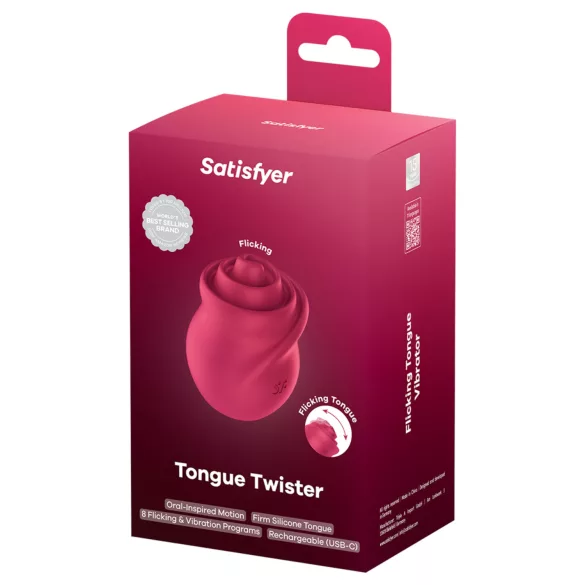 Satisfyer Tongue Twister - klitorisvibrator med roterende tunge - silikone pink