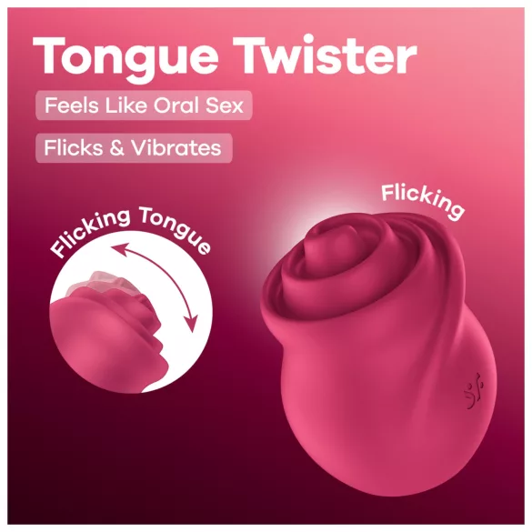 Satisfyer Tongue Twister - klitorisvibrator med roterende tunge - silikone pink