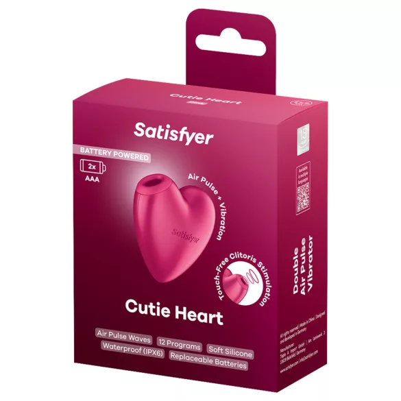 Satisfyer Cutie Heart - klitorisvibrator med lufttrykbølger - pink