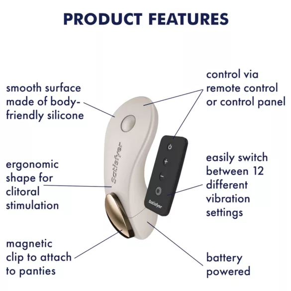Satisfyer - trussevibrator - diskret - hvid
