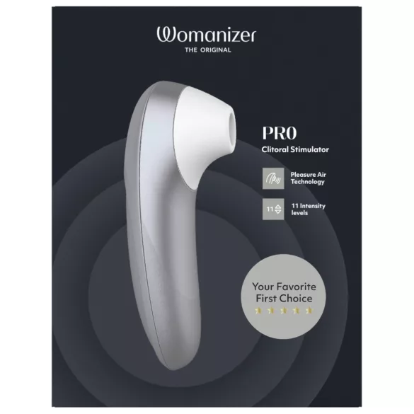 Womanizer Pro - trykbølge‑klitorisstimulator (grå)
