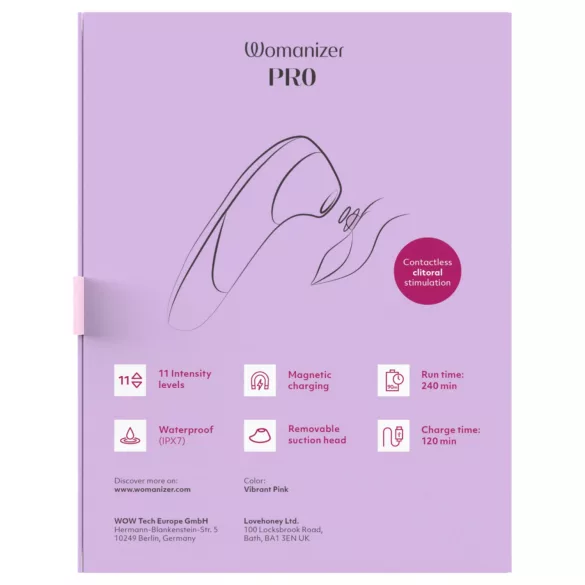 Womanizer Pro - luftbølge-klitorisstimulator (pink)