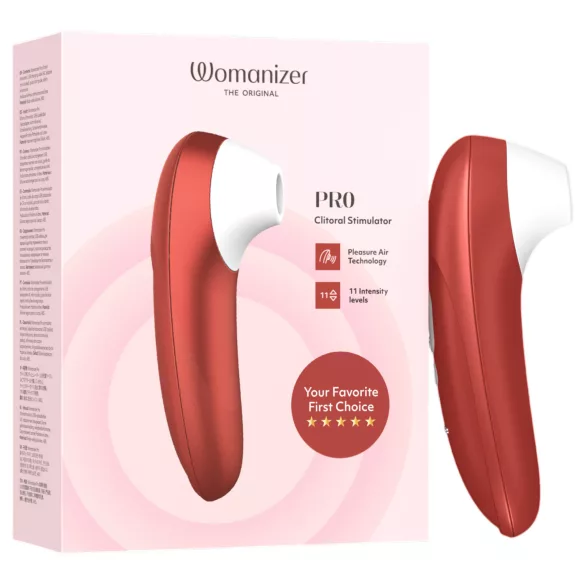 Womanizer Pro - luftbølge-vibrator til klitoris (rød)