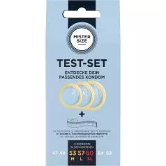   Mister Size Test-sæt - kondom-prøvepakke med målebånd (3 stk.)