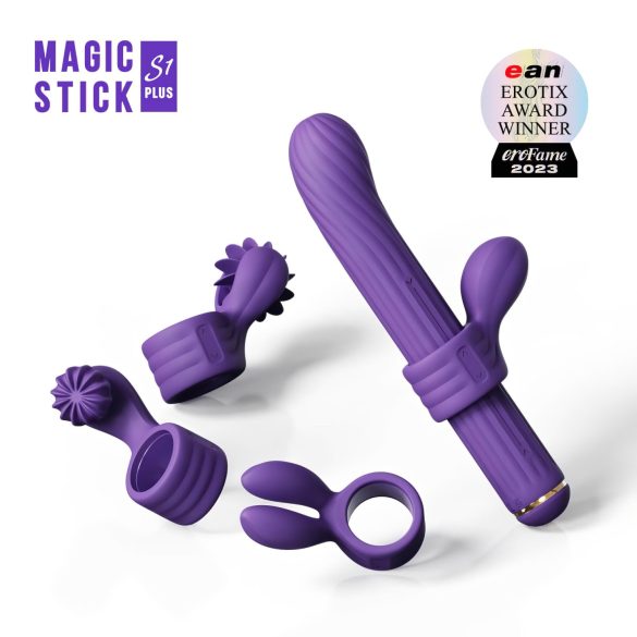 Magisk Stav - vibrator med udskiftelige hoveder (lilla)