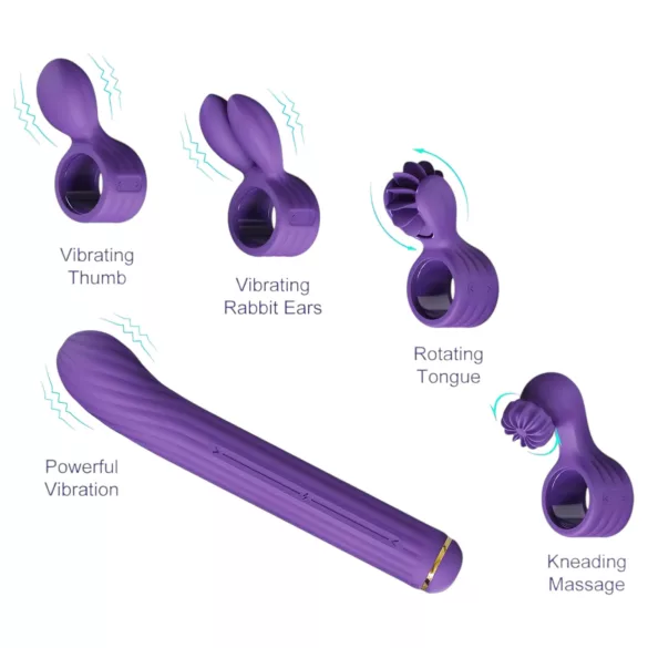 Magic Stick S1 - vibrator med flere funktioner - lilla