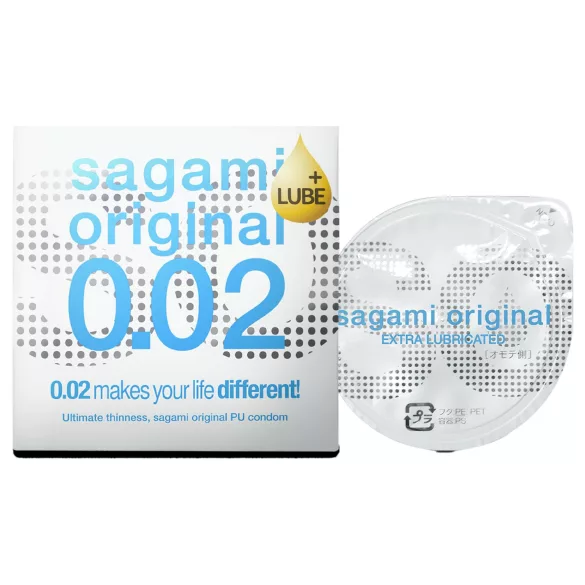 Sagami Original 0,02 - ekstra glide kondom - 55mm - 1 stk