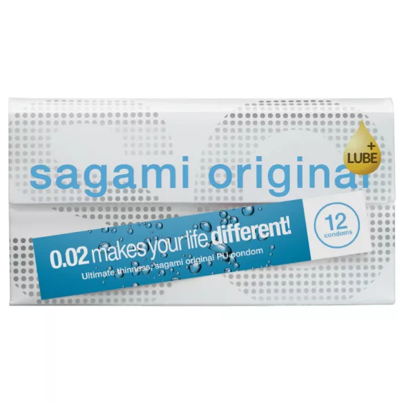 Sagami Original 0.02 - kondom - ekstra glide - 55mm - 12 stk