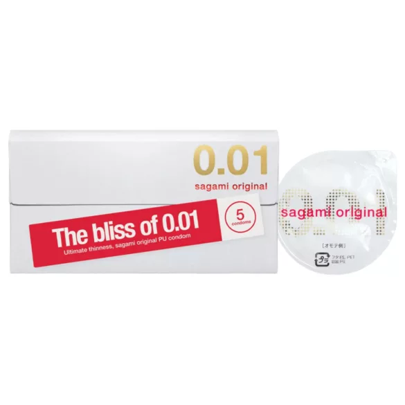 Sagami Original 0.01 - kondom - ultratynd 0,01mm - 55mm (5stk)