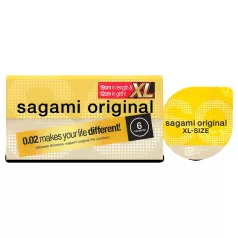   Sagami Original 0,02 XL - kondom - ekstra stor - 61mm - 6 stk
