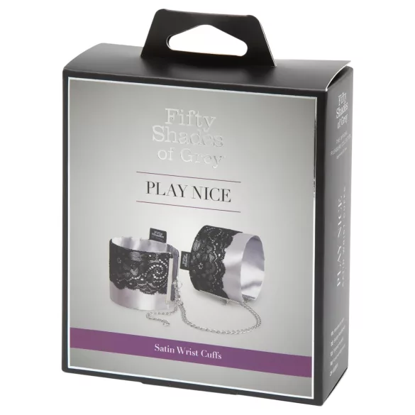 Fifty Shades of Grey Play Nice - satinmanchetter (sølv)
