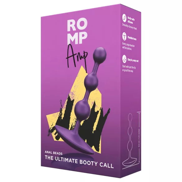 ROMP Amp - analdildo med perler - silikone - lilla