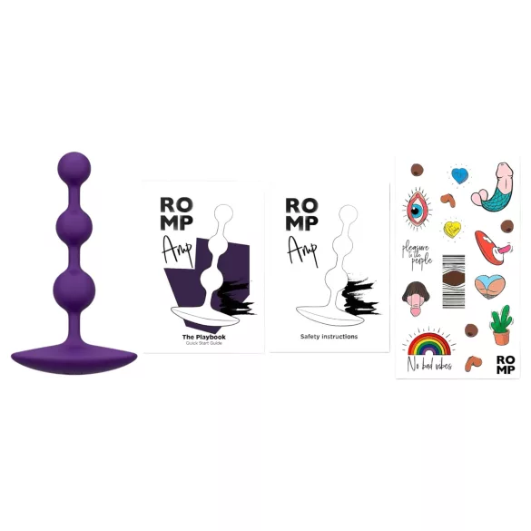 ROMP Amp - analdildo med perler - silikone - lilla