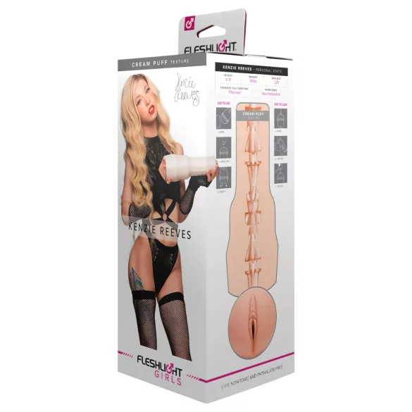 Fleshlight Kenzie Reeves Creampuff - realistisk kunstig vagina (naturel)