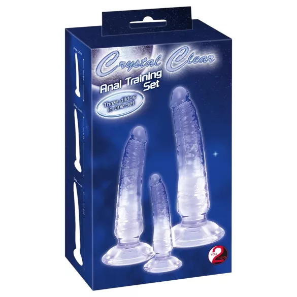 Crystal Clear - analtræner sæt - 3 stk - gennemsigtig/blå