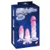 Crystal Clear - anal træner sæt - 3 stk (gennemsigtig-pink)