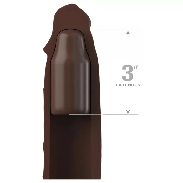 Pipedream - X-TENSION Elite 3 - penishylster med erektionsring (brun)