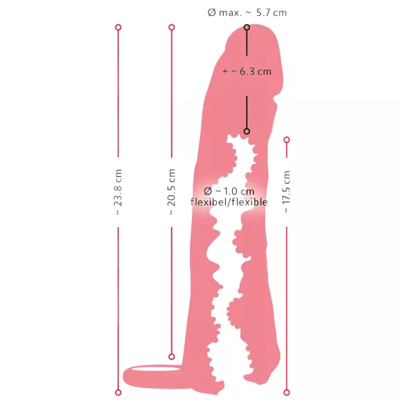 Nature Skin - 2i1 kunstskede og penishylster - 23cm - hudfarvet