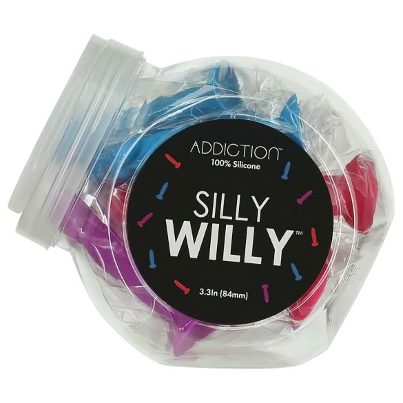 Silly Willy - sugekop silikonedildo - 12 stk (farver)