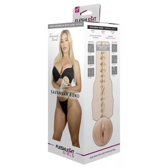 Fleshlight Savannah Bond - realistisk kunstig vagina - naturfarve