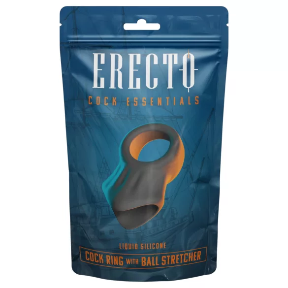 Erecto - penisring med kugleudtrækker - sort