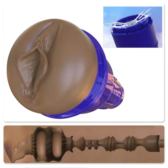 Fleshlight Boost Bang - naturtro brun vagina masturberingsværktøj