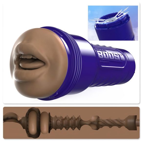 Fleshlight Boost Blow - livagtig mundmasturbator (brun)
