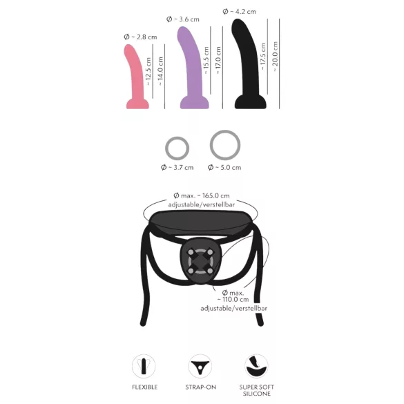 You2Toys - strap-on dildo sæt - sort