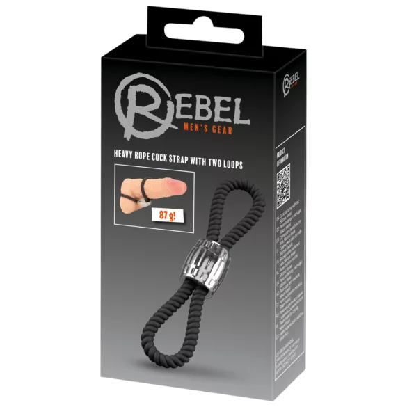 Rebel Cock Strap - justerbar dobbelt penisslynge i silikone (87 g)