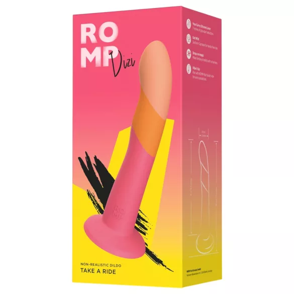 ROMP Dizi - dildo - fleksibel silikone - pink/orange
