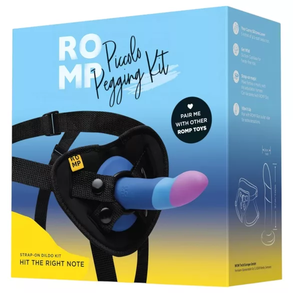 ROMP - peggingsæt - justerbar sele med dildo - sort/blå