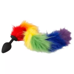 You2Toys - silikone anal plug med hale (regnbue)