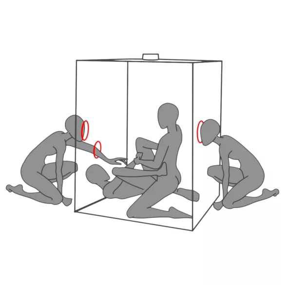 Secretdome - BDSM sexkabine med åbninger (sort)