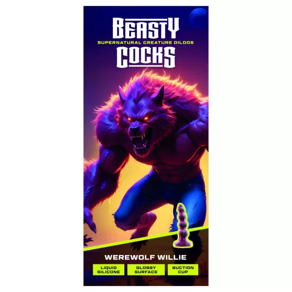 Beasty Cocks - Werewolf Willie dildo med sugekop - bordeaux (21 cm)