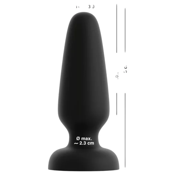 Black Velvets - silikone anal plug med sugekop (sort) - L