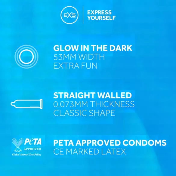 EXS Glow - selvlysende kondom (3 stk.)