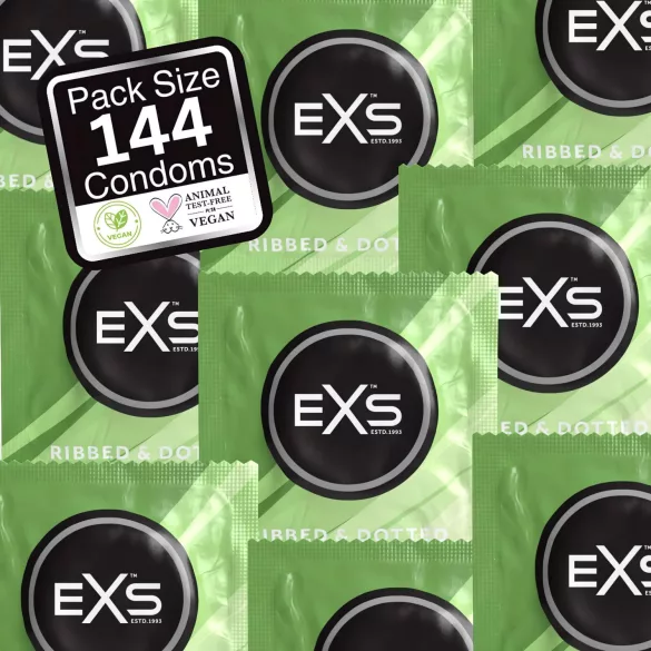 EXS Ribbed, Dotted and Flared - nopret kondom (144 stk)