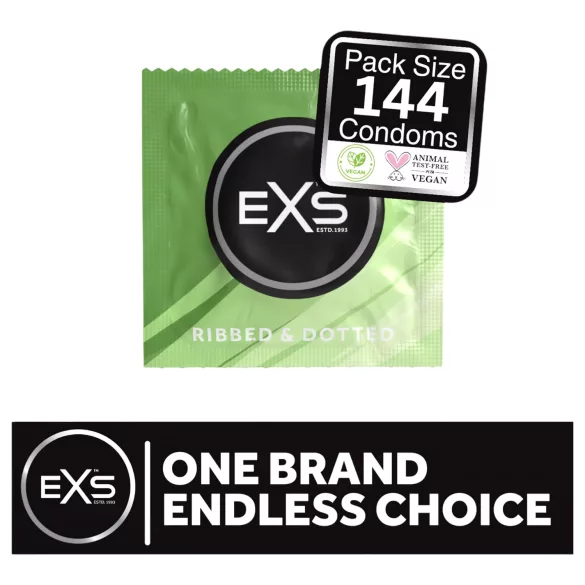 EXS Ribbed, Dotted and Flared - nopret kondom (144 stk)