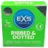 EXS Ribbed & Dotted - prickede kondomer (3 stk)
